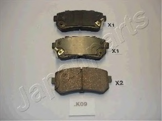 disc brake Japanparts PP-K09AF Brake Pad Set