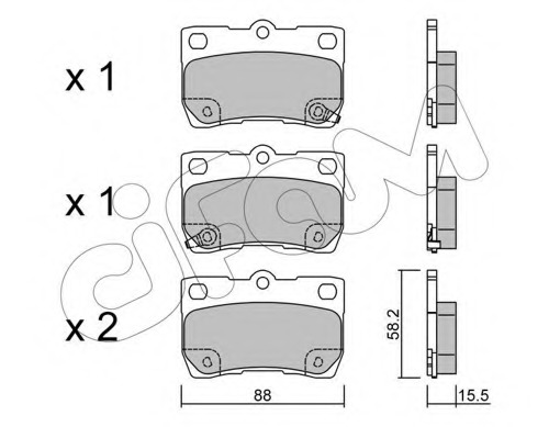 Brembo P83073 Rear Disc Brake Pad Set of 4