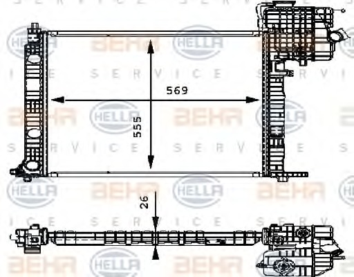 8MK 376 714-321 HELLA Radiator engine cooling