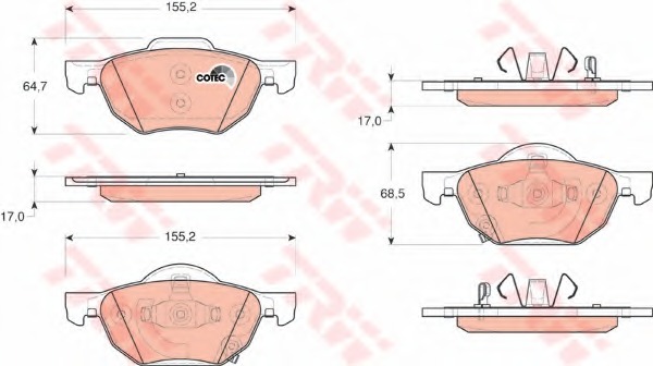 Brake Pads Set Front ADH24266 Blue Print 45022SEAE01 45022SEAE00 Quality New