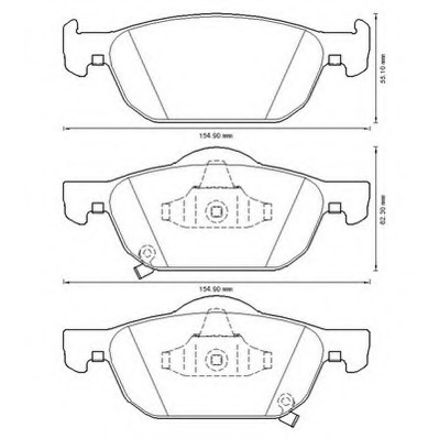 Set of 4 Brembo P28044 Front Disc Brake Pad