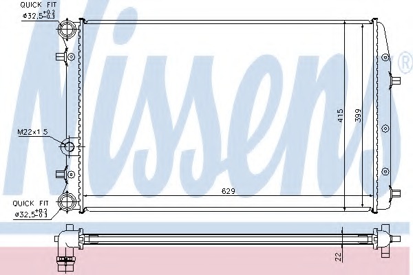 Nissens Radiator 652711 Fit with Seat Ibiza
