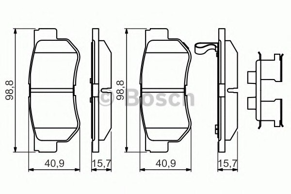Set of 4 Brembo P30014 Rear Disc Brake Pad
