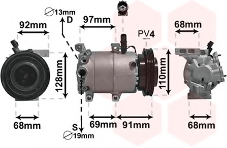 AC compressor for Hyundai VERNA 02.2006-12.2009 - Specify the car model ...