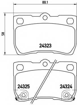 Brembo P83073 Rear Disc Brake Pad Set of 4