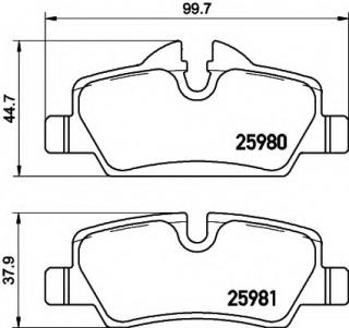 New Mini Cooper Hella-PAGID Rear Disc Brake Pad Set 355021481 34216871300