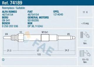 Bosch 0 250 202 036 0250202036 Glow Plug