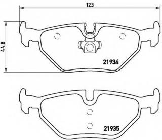 BMW Genuine Rear Brake Pads+Wear Sensor Set E61 34212339279