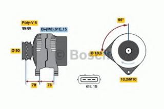 Alternator Bosch 0 986 040 390 For Bmw 3 E46 Coupe Cabrio