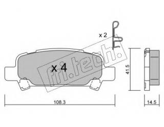 Akebono Includes Wear Indicators//Leads Borg /& Beck BBP2004 Rear Brake Pads