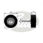 Polia de desvio/de guia, correia trapezoidal estriada